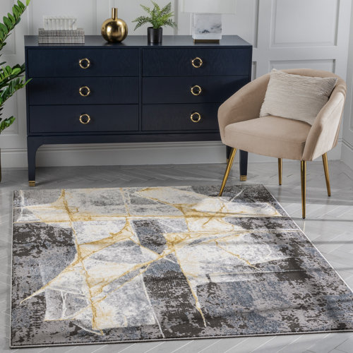 Well Woven Cairo Allegra Abstract Grey Area Rug Wayfair.co.uk